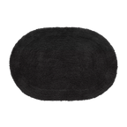 Black Oval Tufted Bath Mat