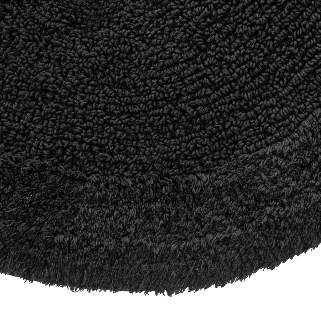 Black Oval Tufted Bath Mat