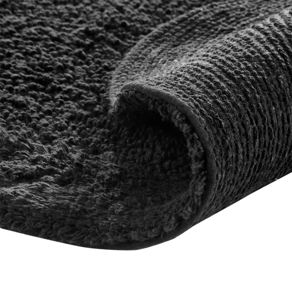 Black Oval Tufted Bath Mat