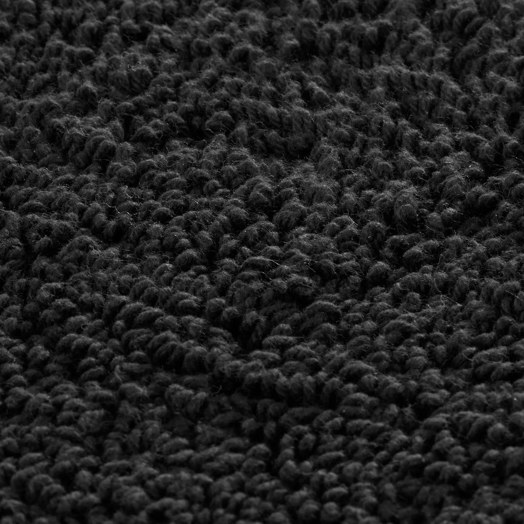 Black Oval Tufted Bath Mat