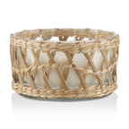 Candle in Glass and Rattan Pot