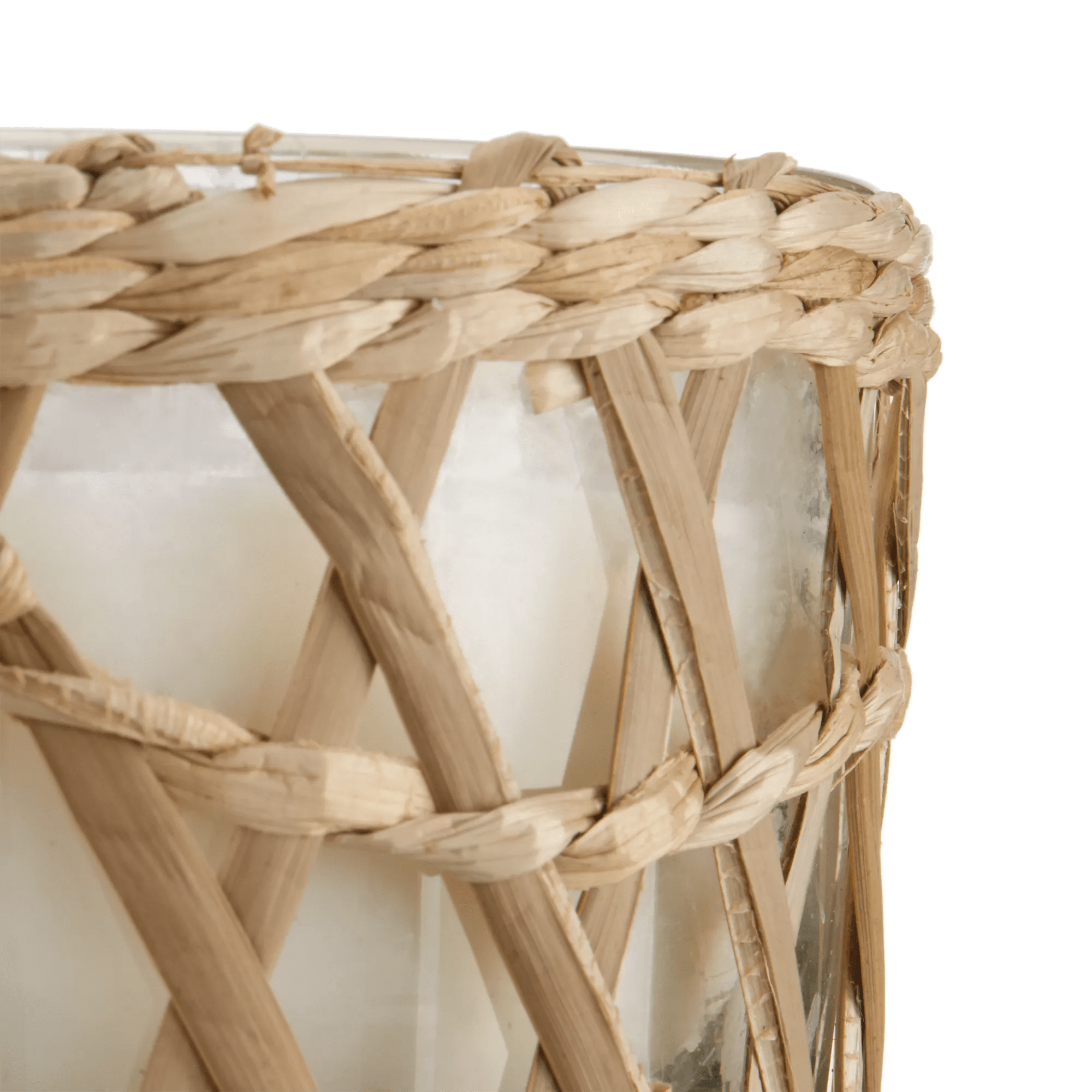 Candle in Glass and Rattan Pot