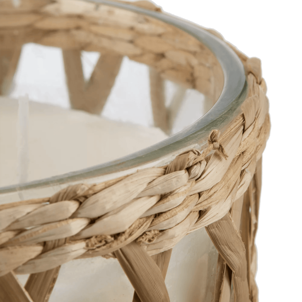 Candle in Glass and Rattan Pot