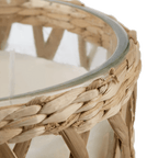 Candle in Glass and Rattan Pot
