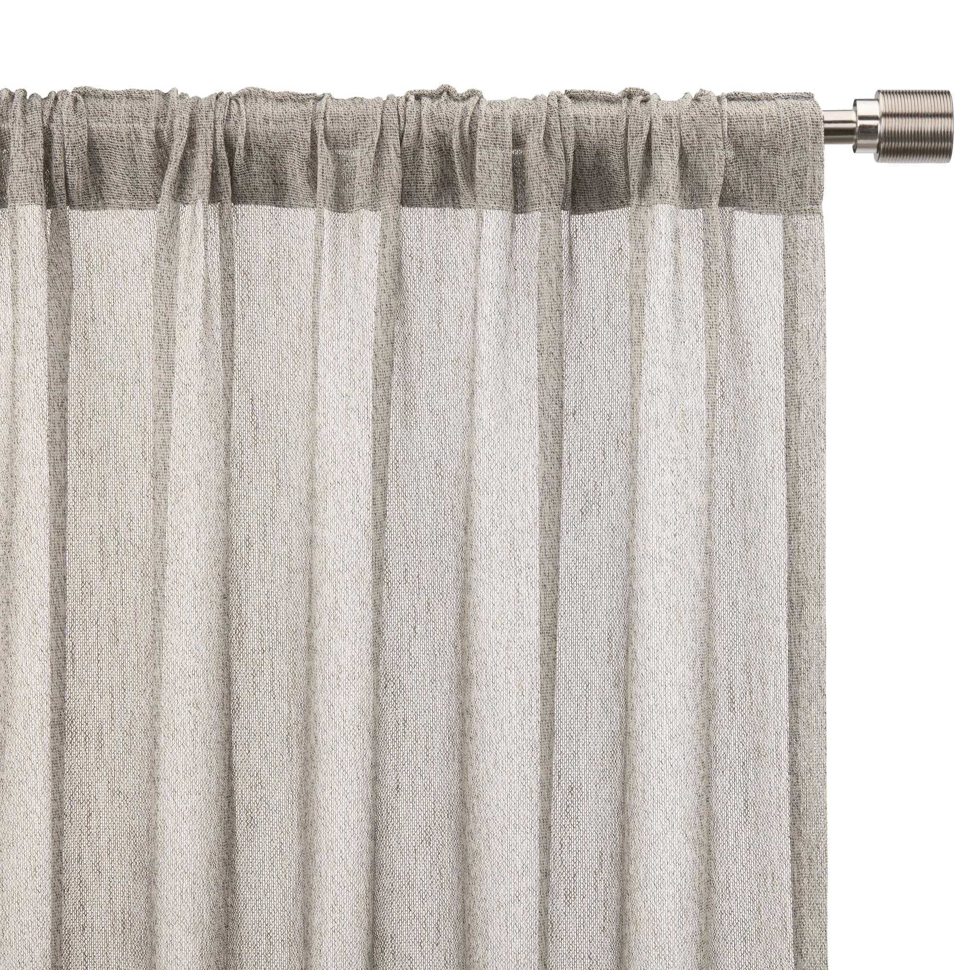 Grey Eneca Back-Tab/Rod-Pocket Curtain