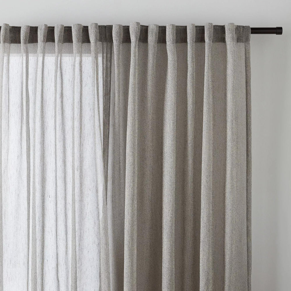 Grey Eneca Back-Tab/Rod-Pocket Curtain