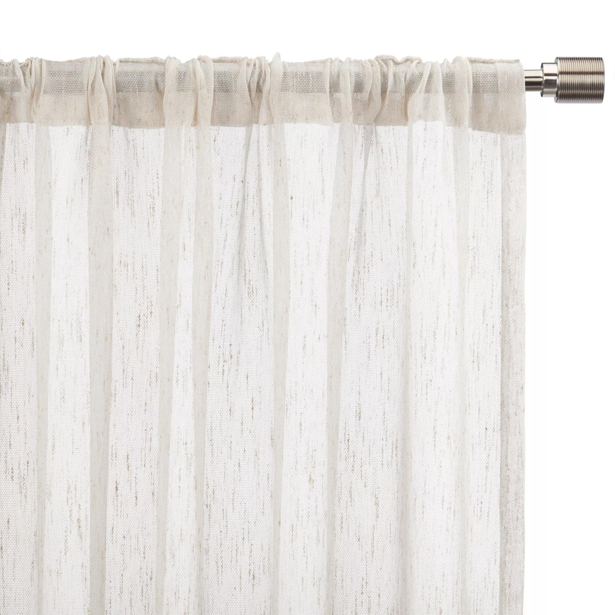 Cream Eneca Back-Tab/Rod-Pocket Curtain