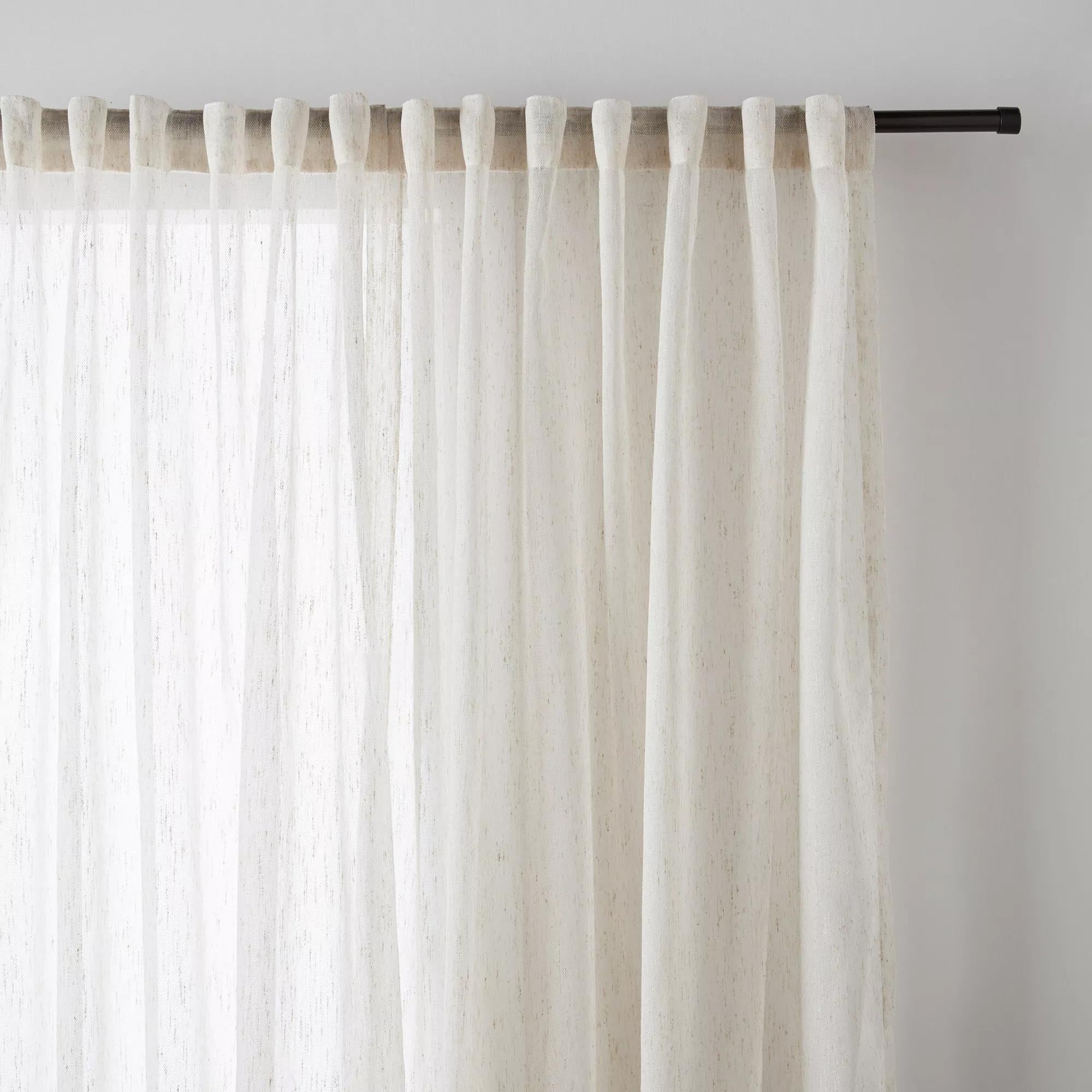 Cream Eneca Back-Tab/Rod-Pocket Curtain