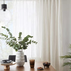 Cream Eneca Back-Tab/Rod-Pocket Curtain