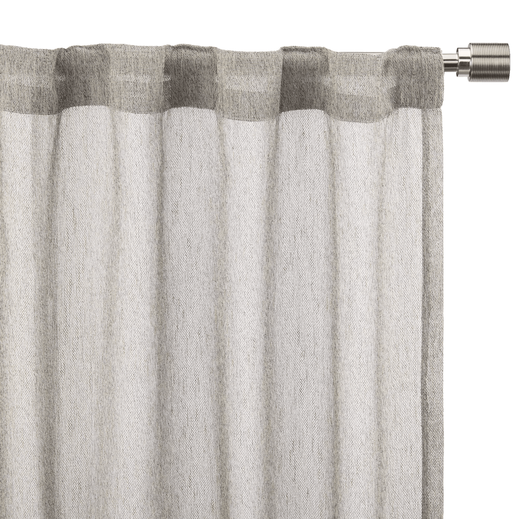 Grey Eneca Back-Tab/Rod-Pocket Curtain
