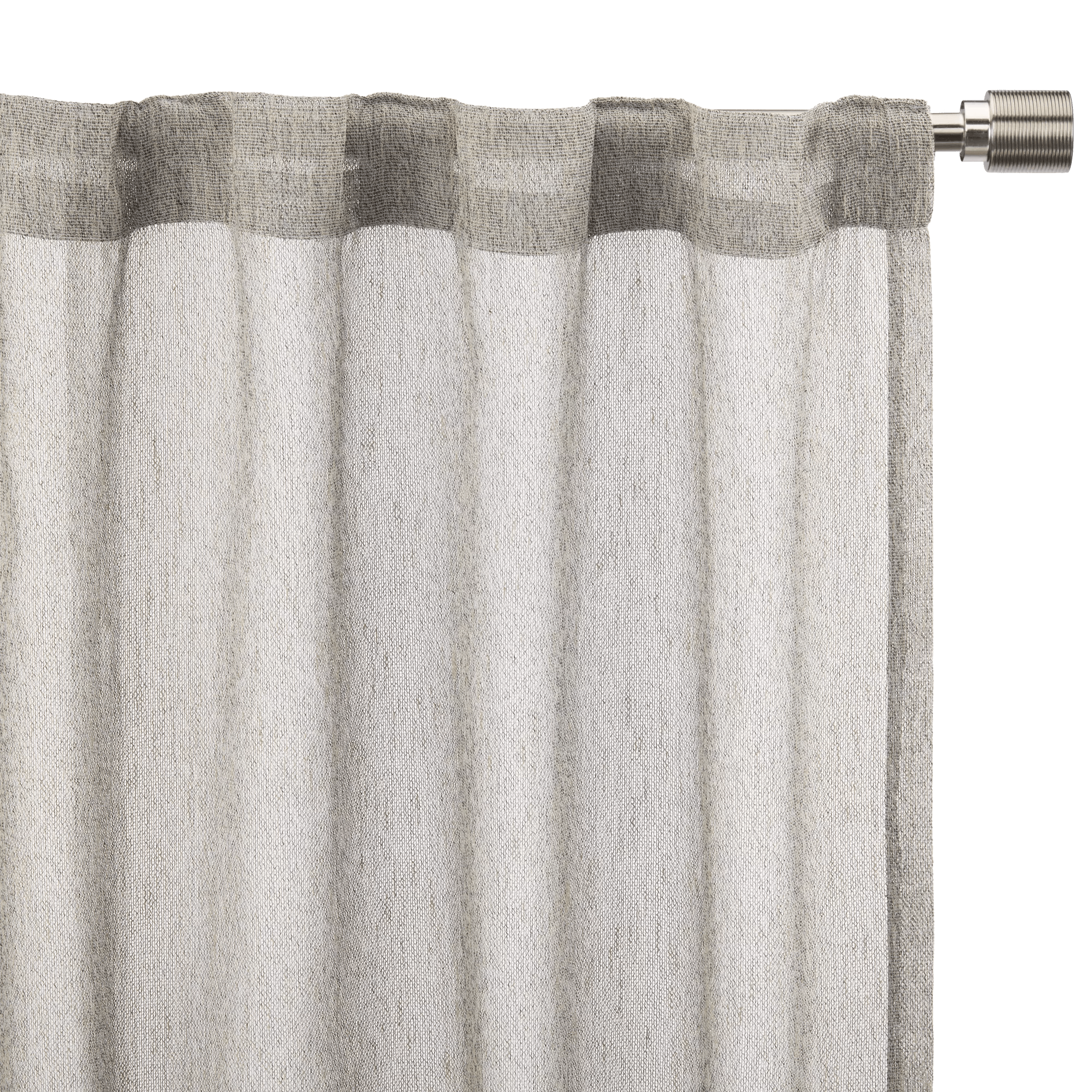 Grey Eneca Back-Tab/Rod-Pocket Curtain