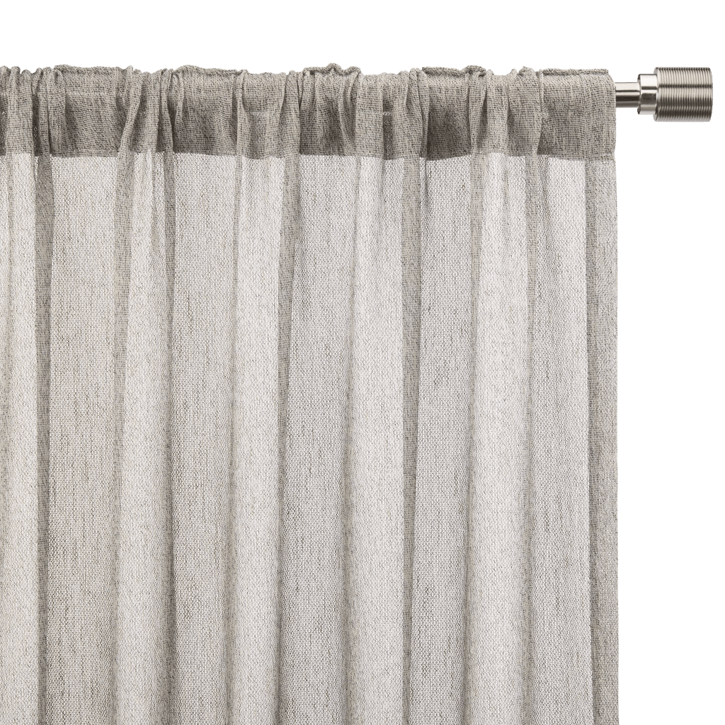 Grey Eneca Back-Tab/Rod-Pocket Curtain