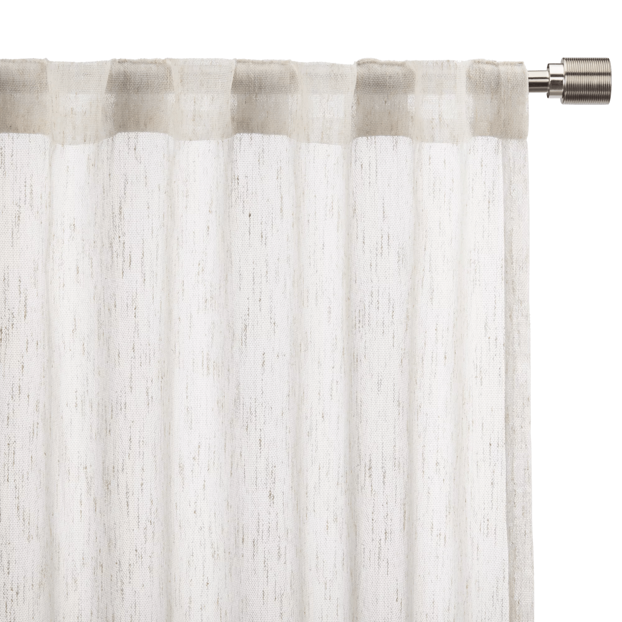 Cream Eneca Back-Tab/Rod-Pocket Curtain