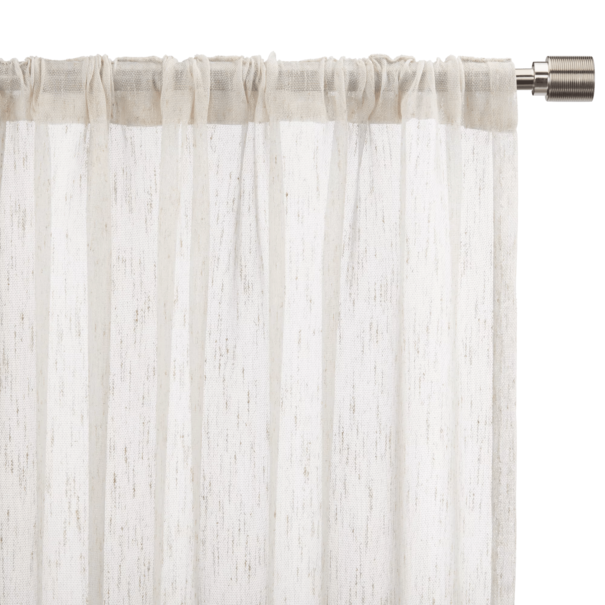 Cream Eneca Back-Tab/Rod-Pocket Curtain