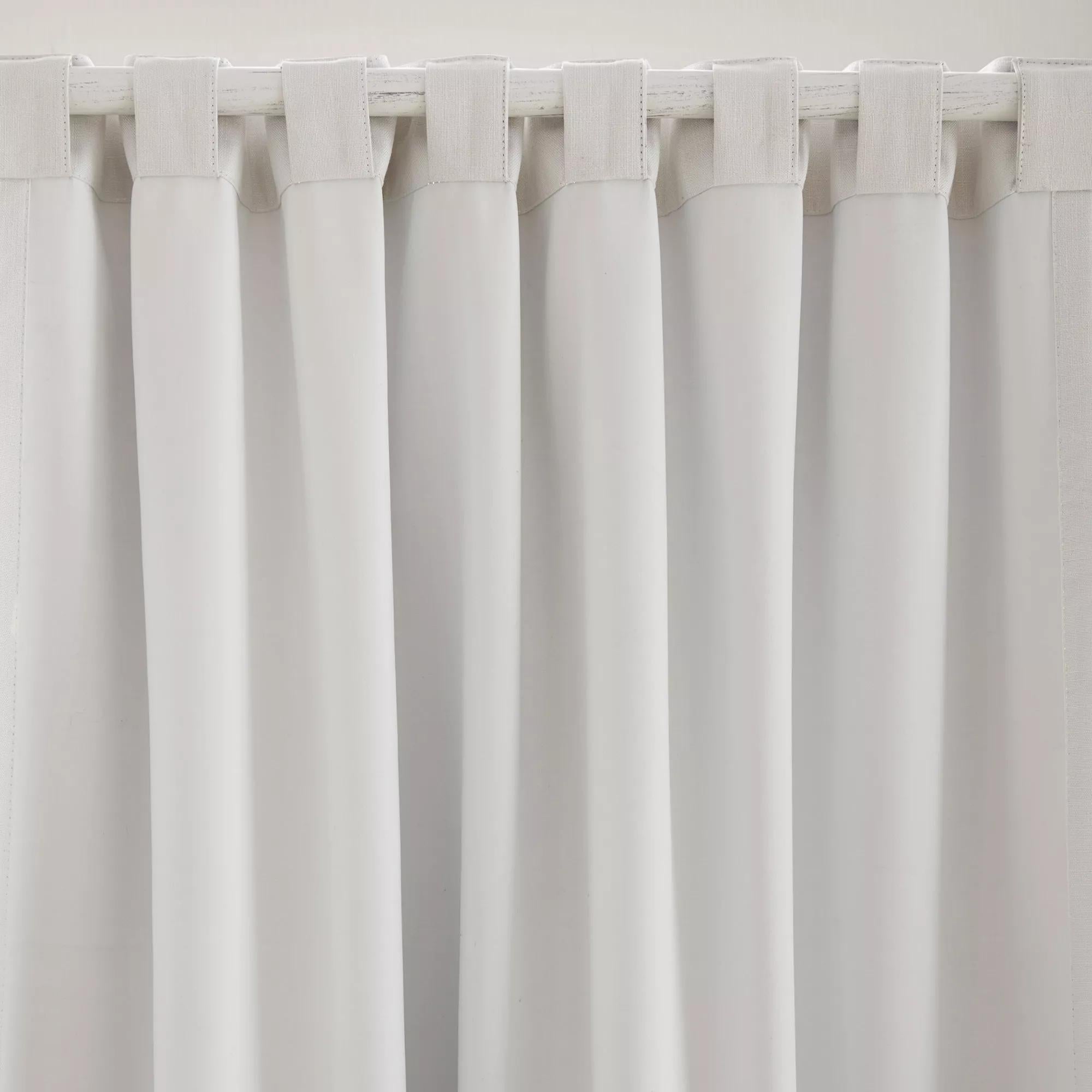 White Chita Back Tab Blackout Curtain