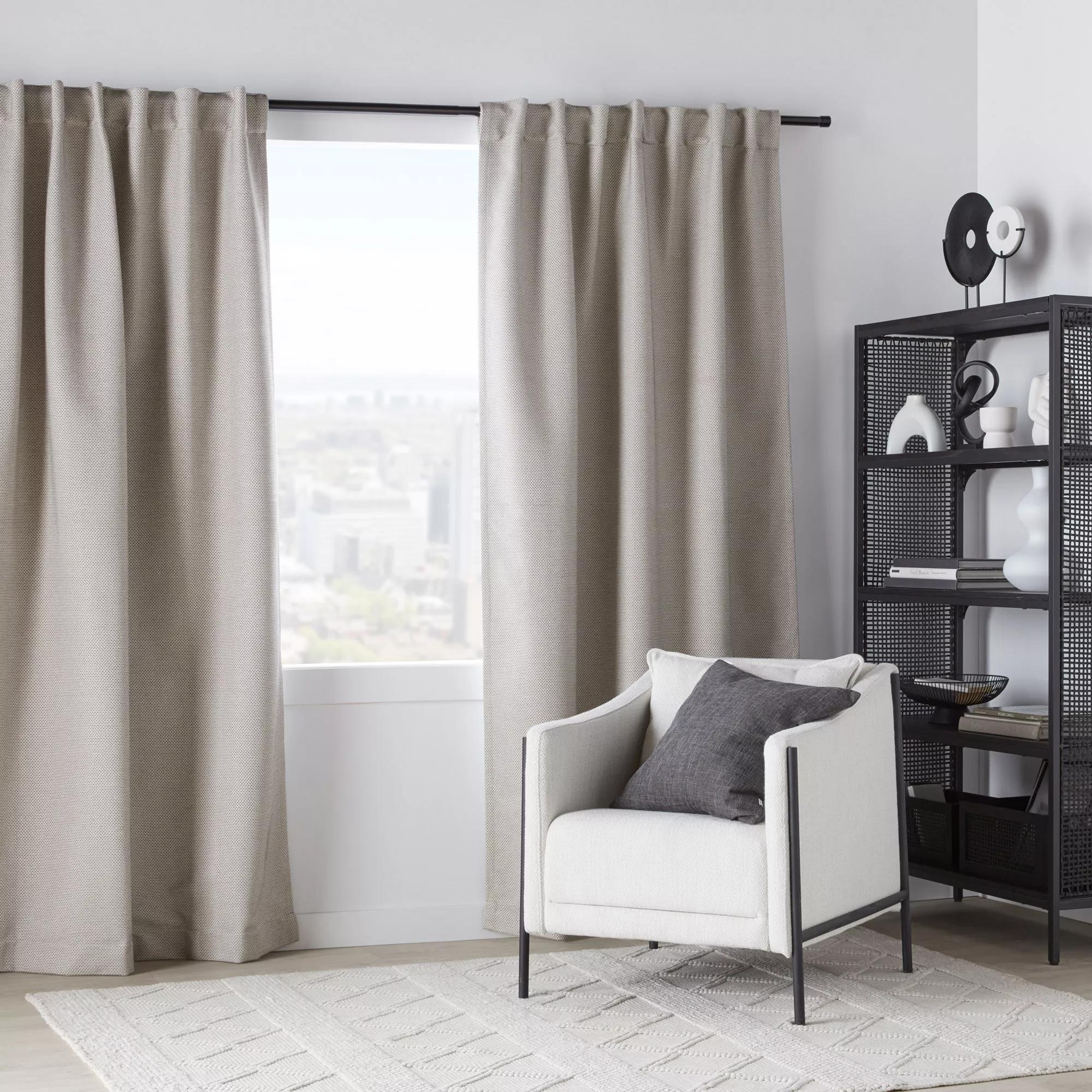 Grey Ortega Blackout Back-Tab Curtain