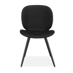 Black Faux Leather and Black Metal Chair