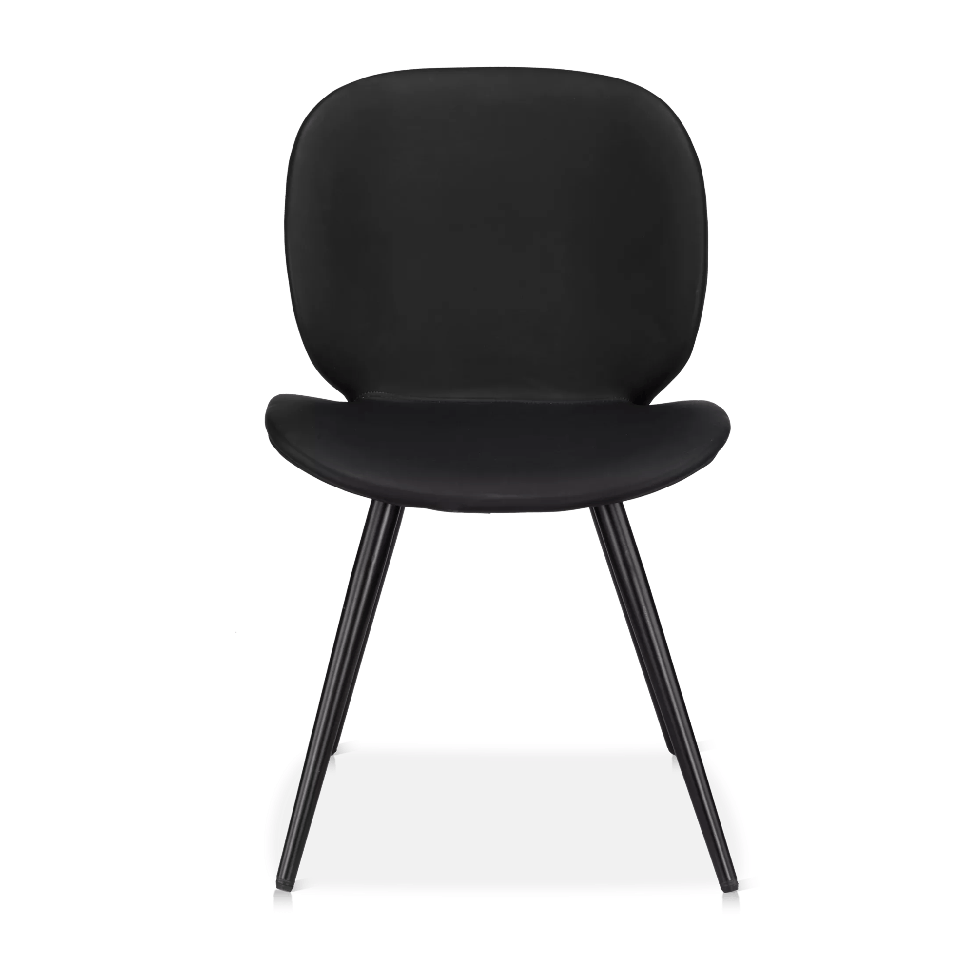 Black Faux Leather and Black Metal Chair