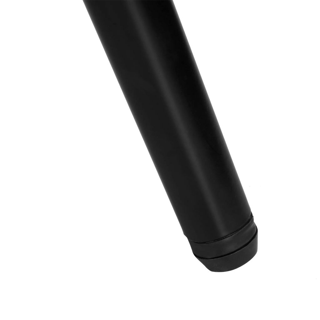 Black Faux Leather and Black Metal Chair