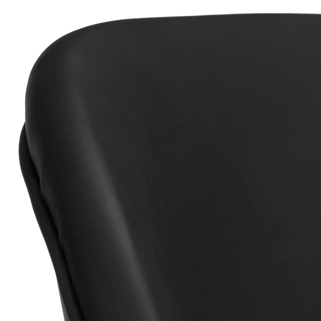 Black Faux Leather and Black Metal Chair