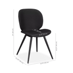 Black Faux Leather and Black Metal Chair