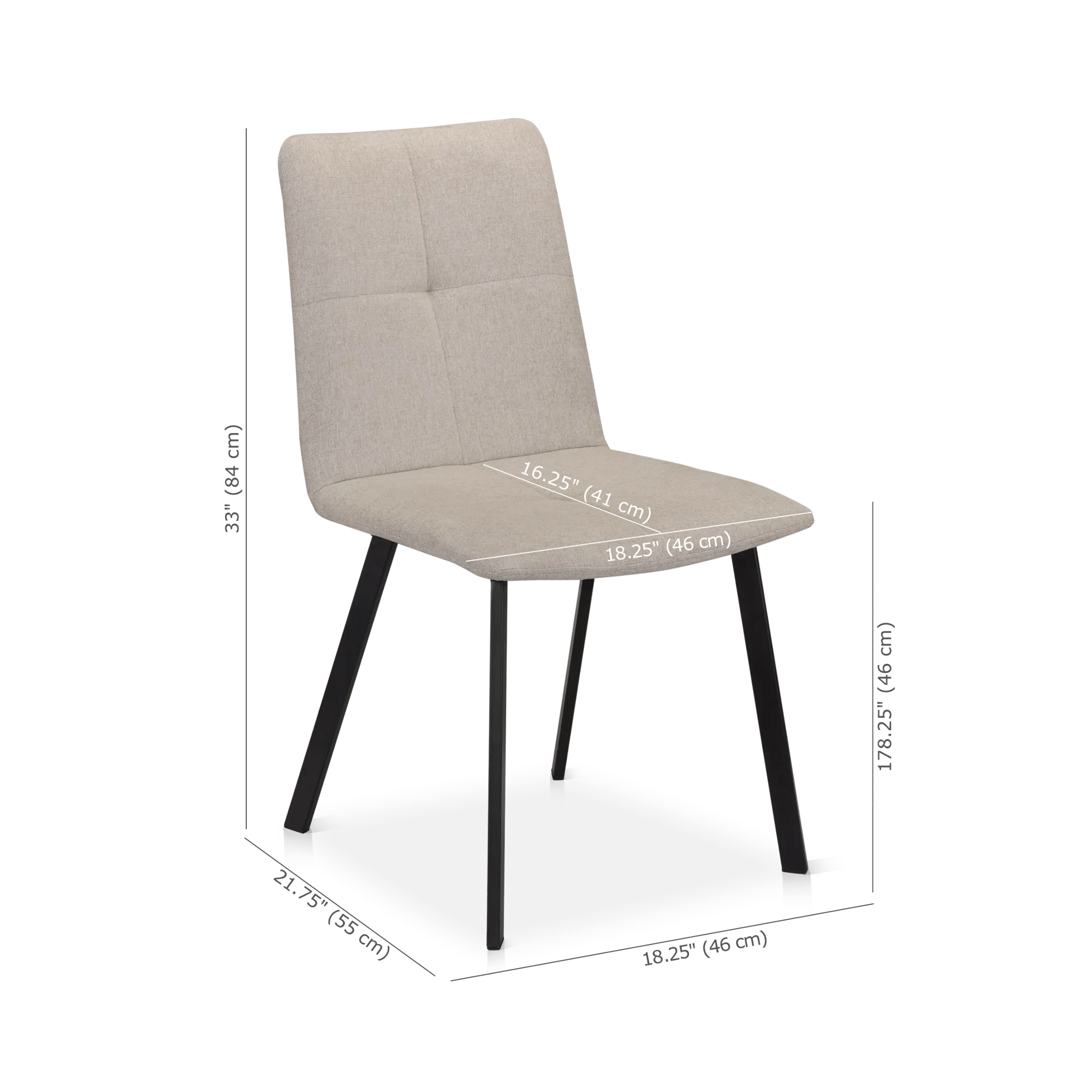 Fabric and Metal Dining Chair