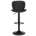 Black Textured Faux Leather & Metal Adjustable Bar Stool