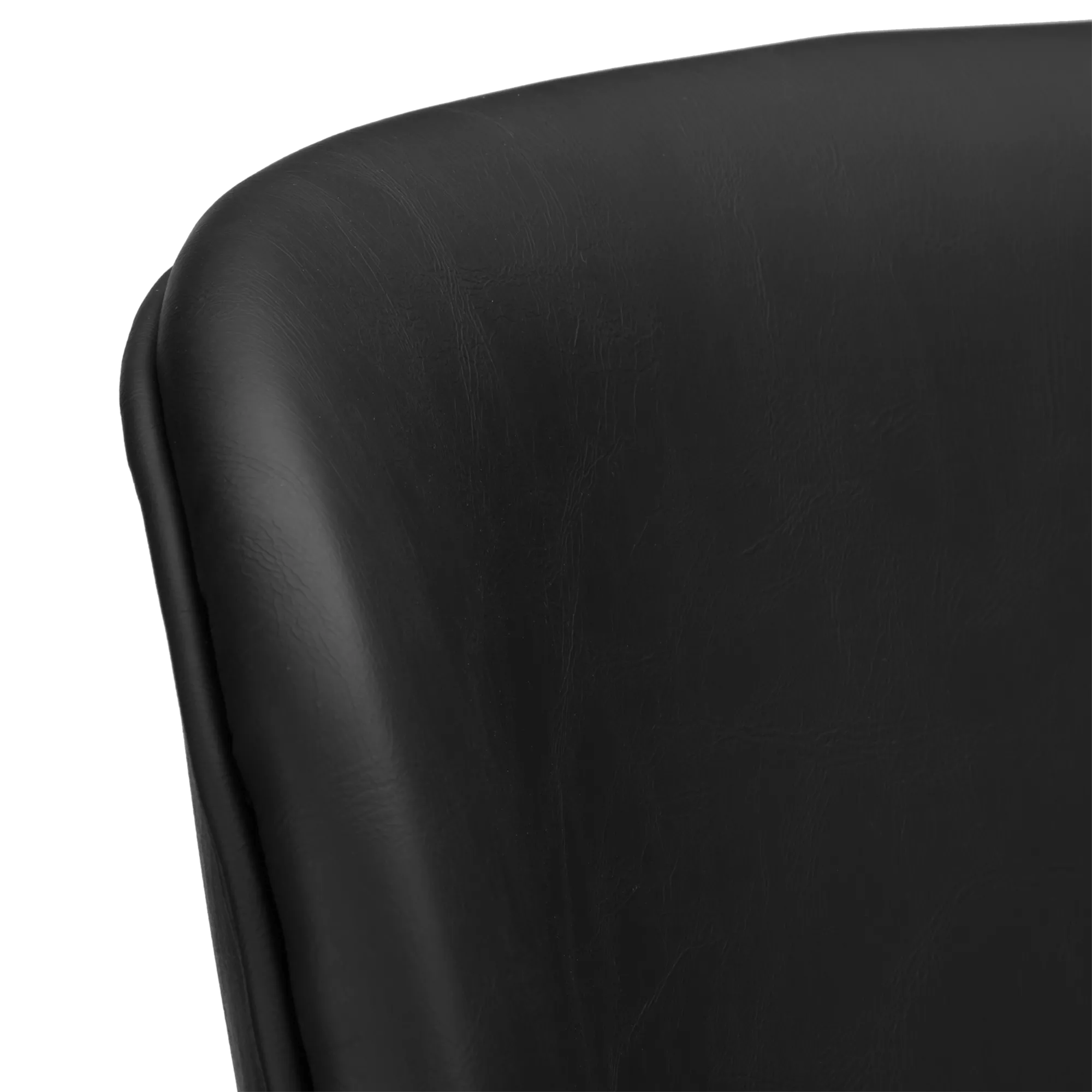 Black Textured Faux Leather & Metal Adjustable Bar Stool