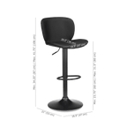 Black Textured Faux Leather & Metal Adjustable Bar Stool
