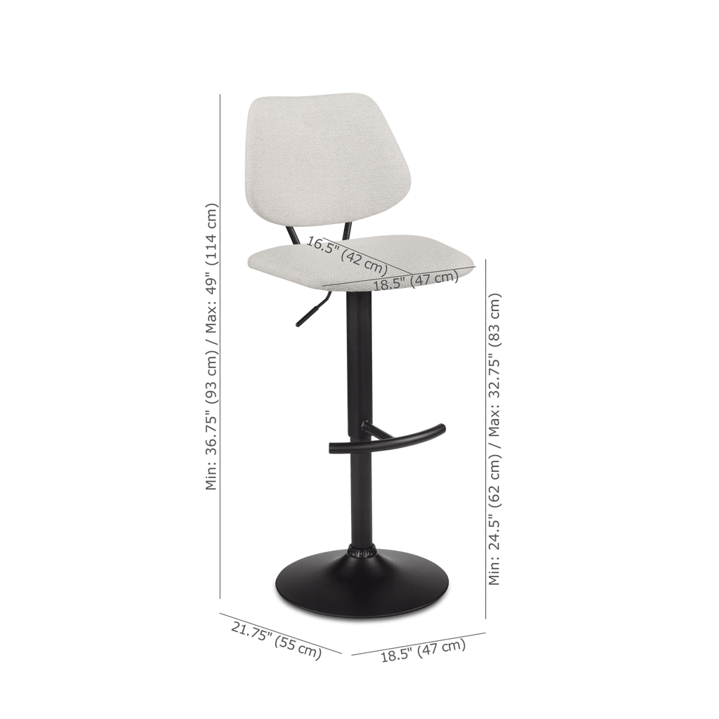 Fabric and Metal Adjustable Counter Stool