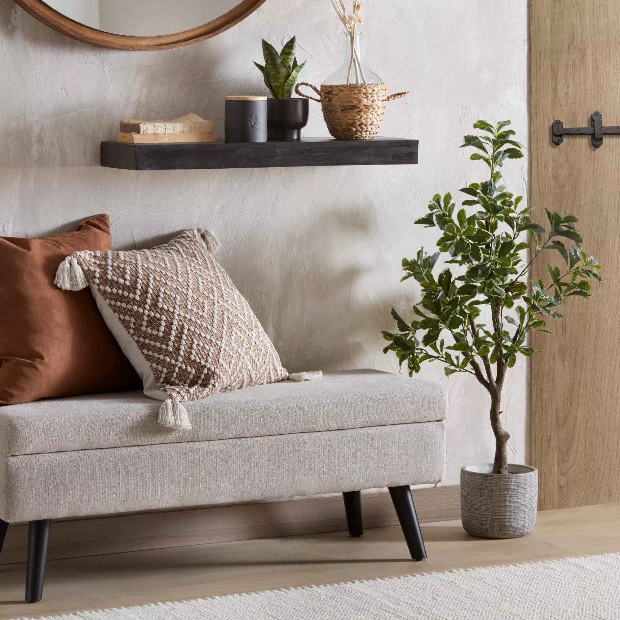 Artificial Plant in Black Matte Ceramic Pot