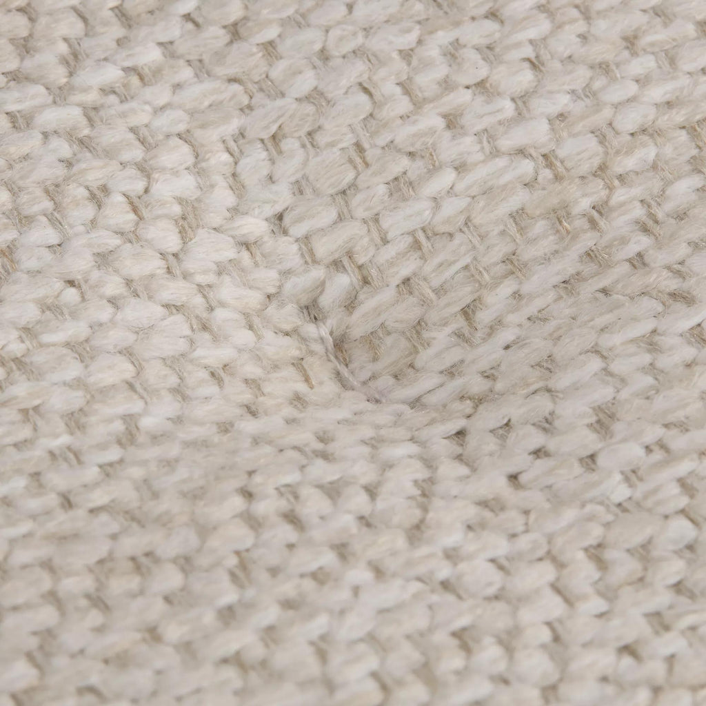 Fabric and Black Metal Bench