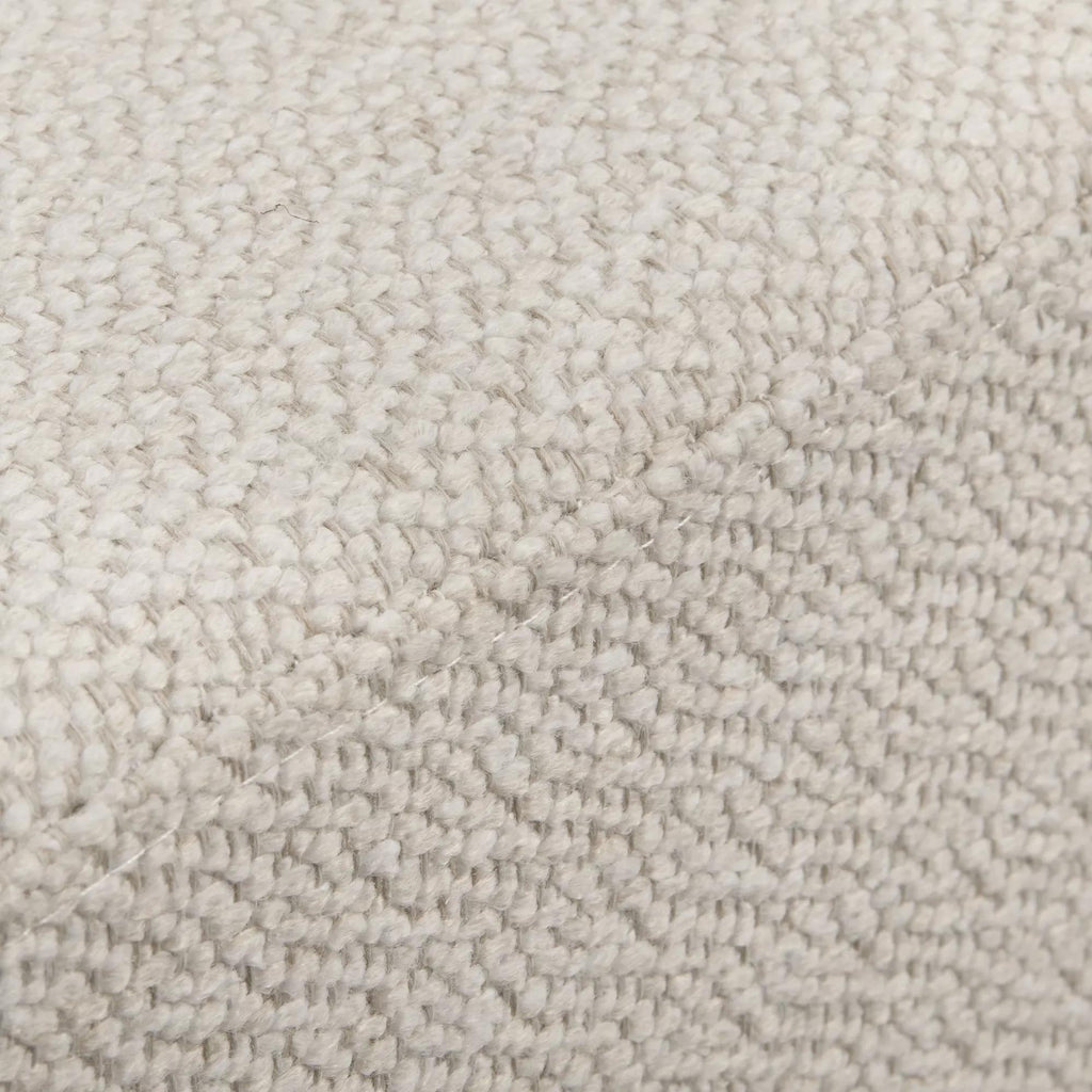 Fabric and Black Metal Bench