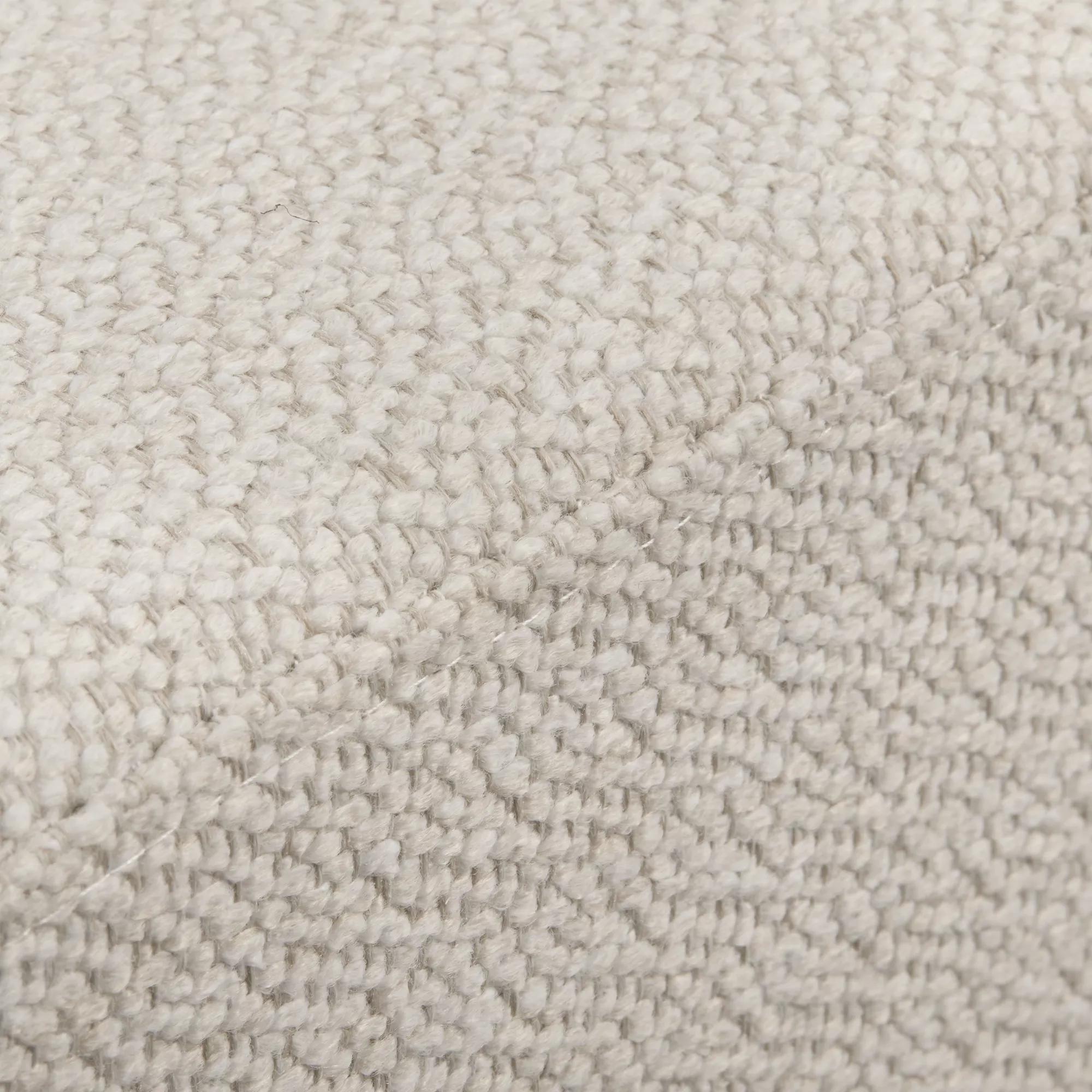 Fabric and Black Metal Bench