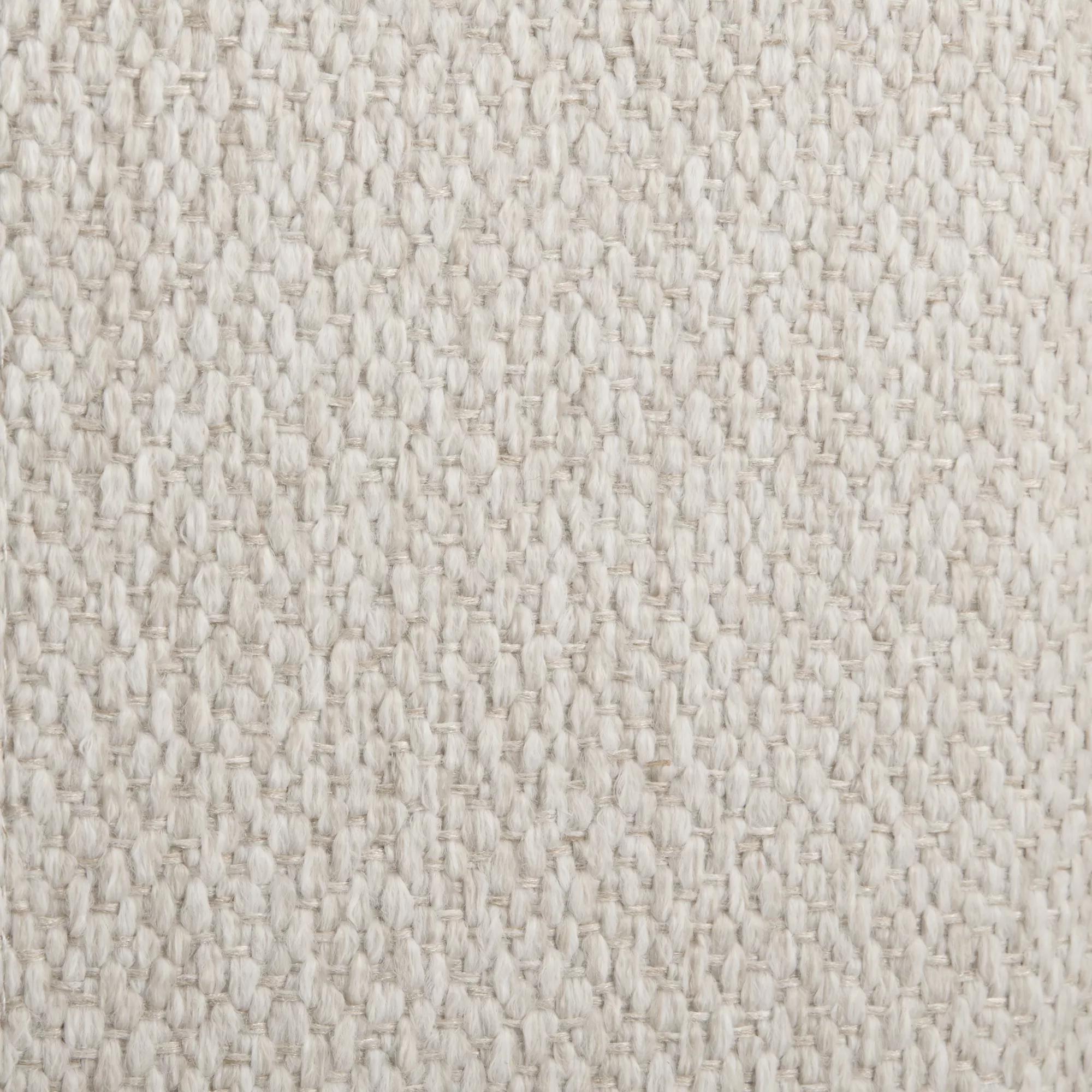 Fabric and Black Metal Bench