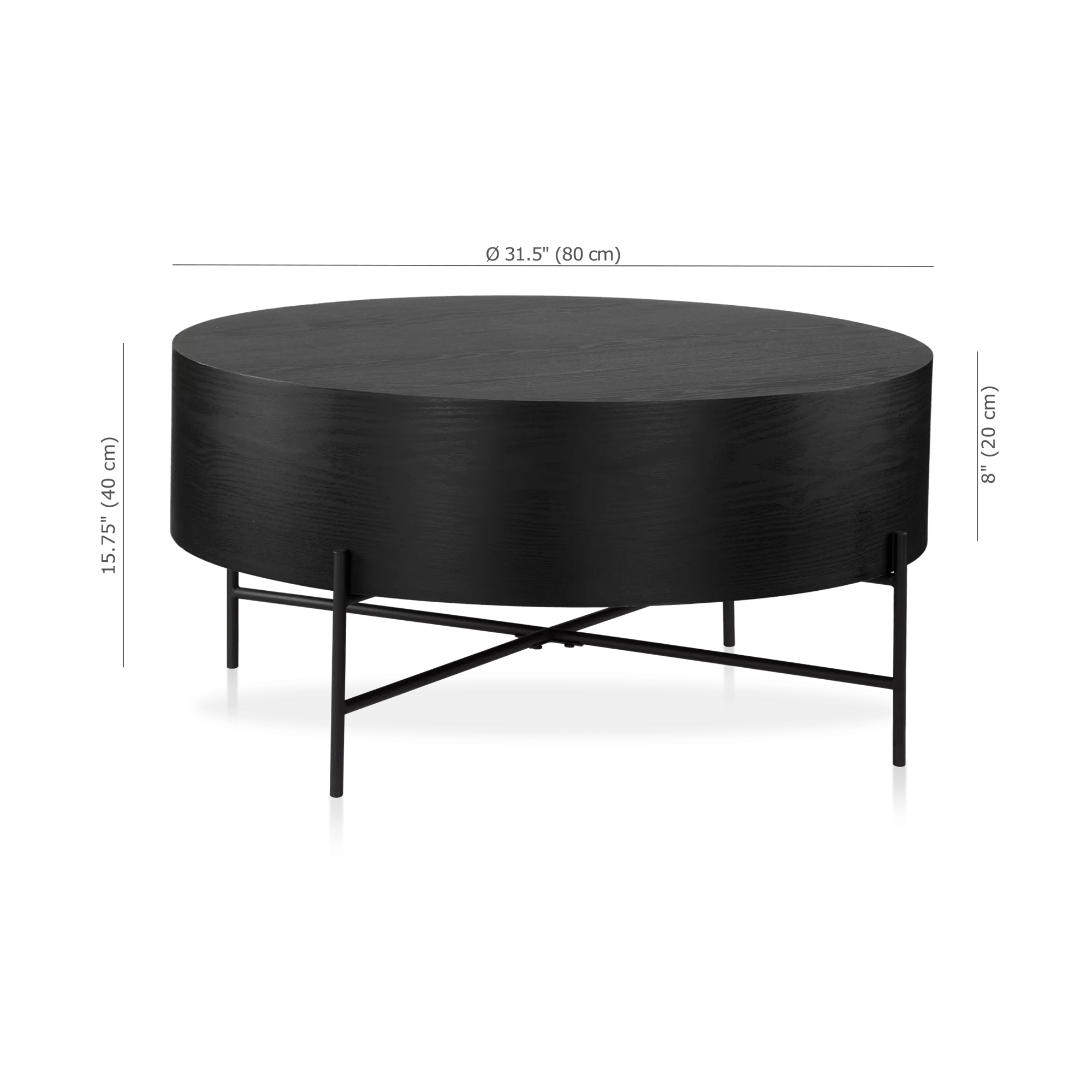 Veneer and Metal Coffee Table