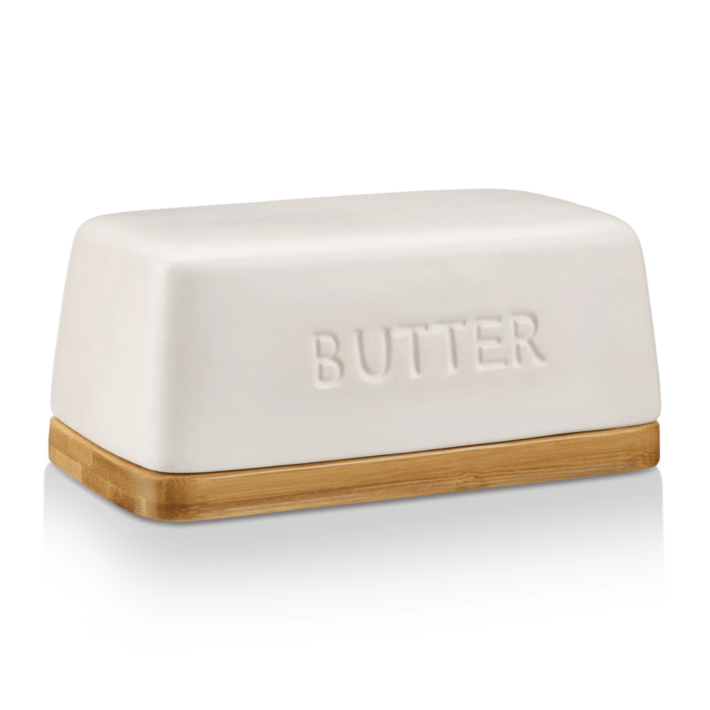 Ceramic & Wood Butter Dish