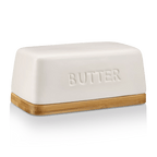 Ceramic & Wood Butter Dish