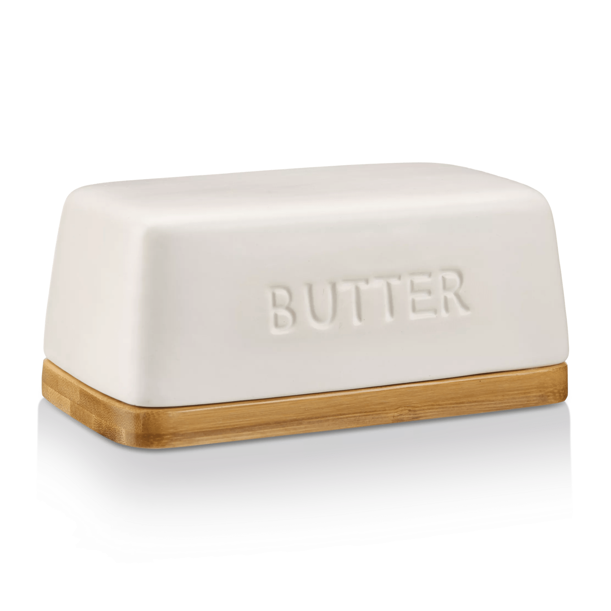 Ceramic & Wood Butter Dish