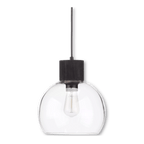 Round Glass and Wood Ceiling Lamp