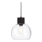 Round Glass and Wood Ceiling Lamp