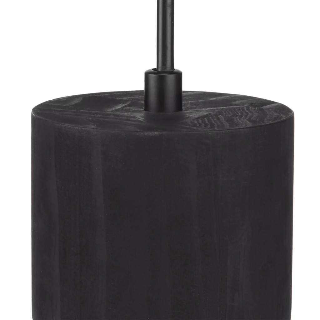 Round Glass and Wood Ceiling Lamp