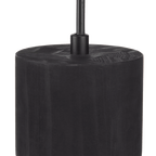 Round Glass and Wood Ceiling Lamp