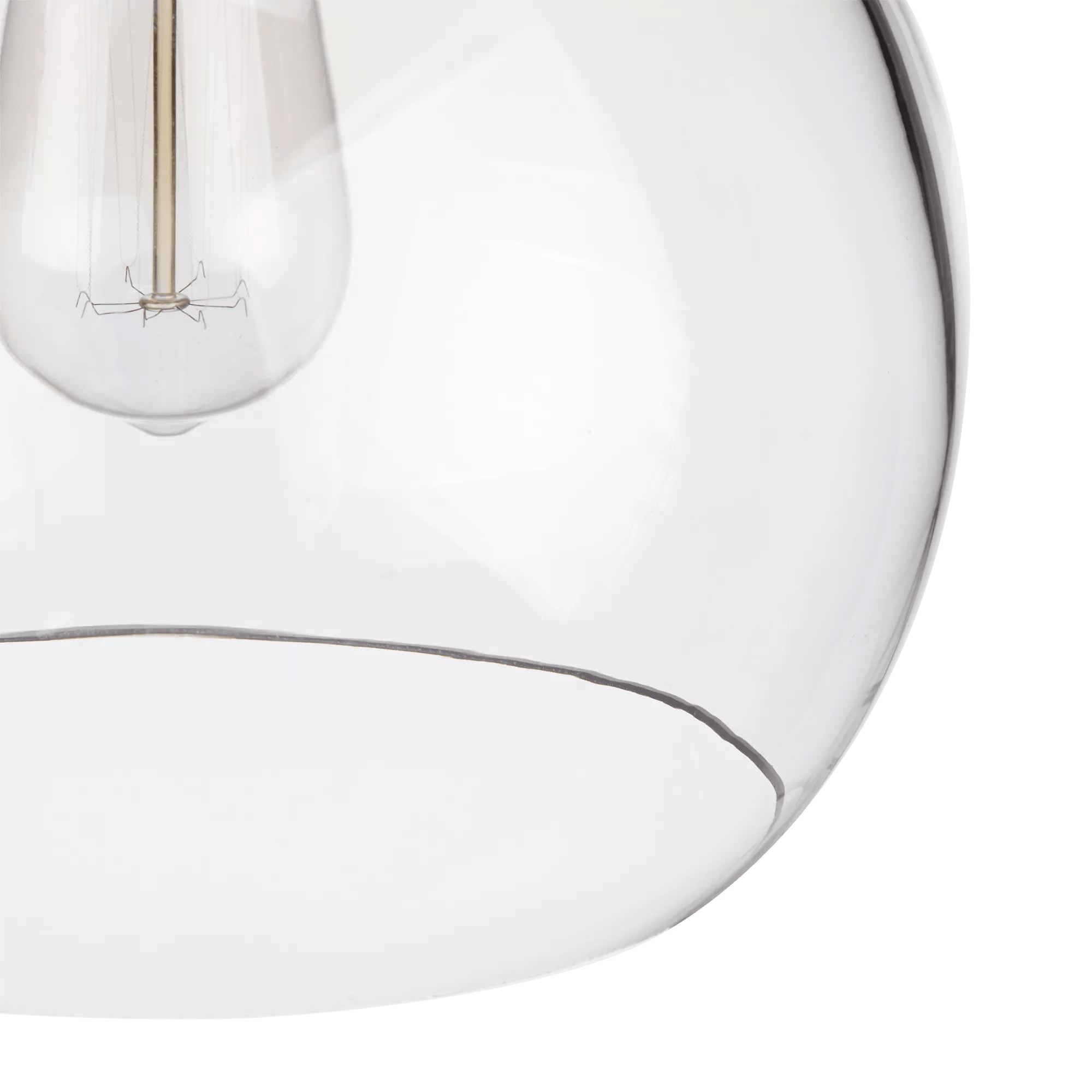 Round Glass and Wood Ceiling Lamp