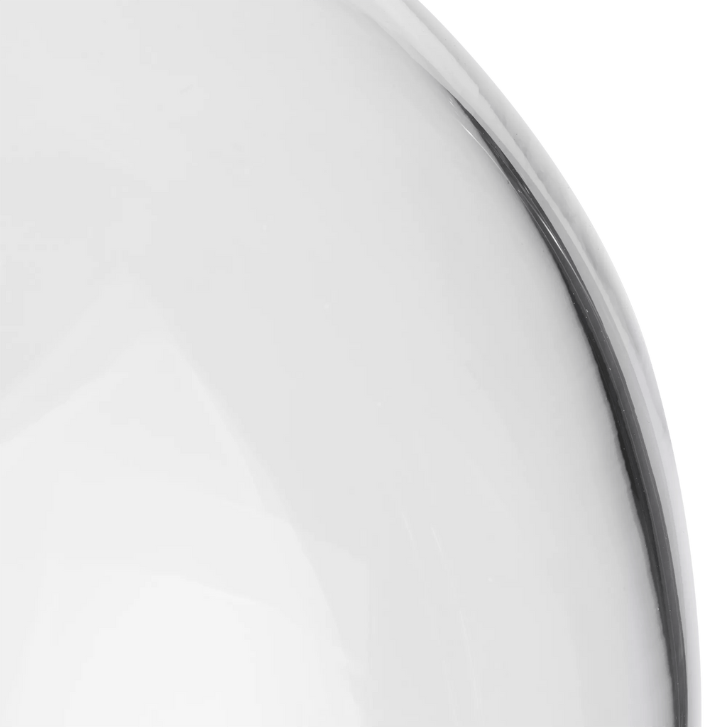 Round Glass and Wood Ceiling Lamp