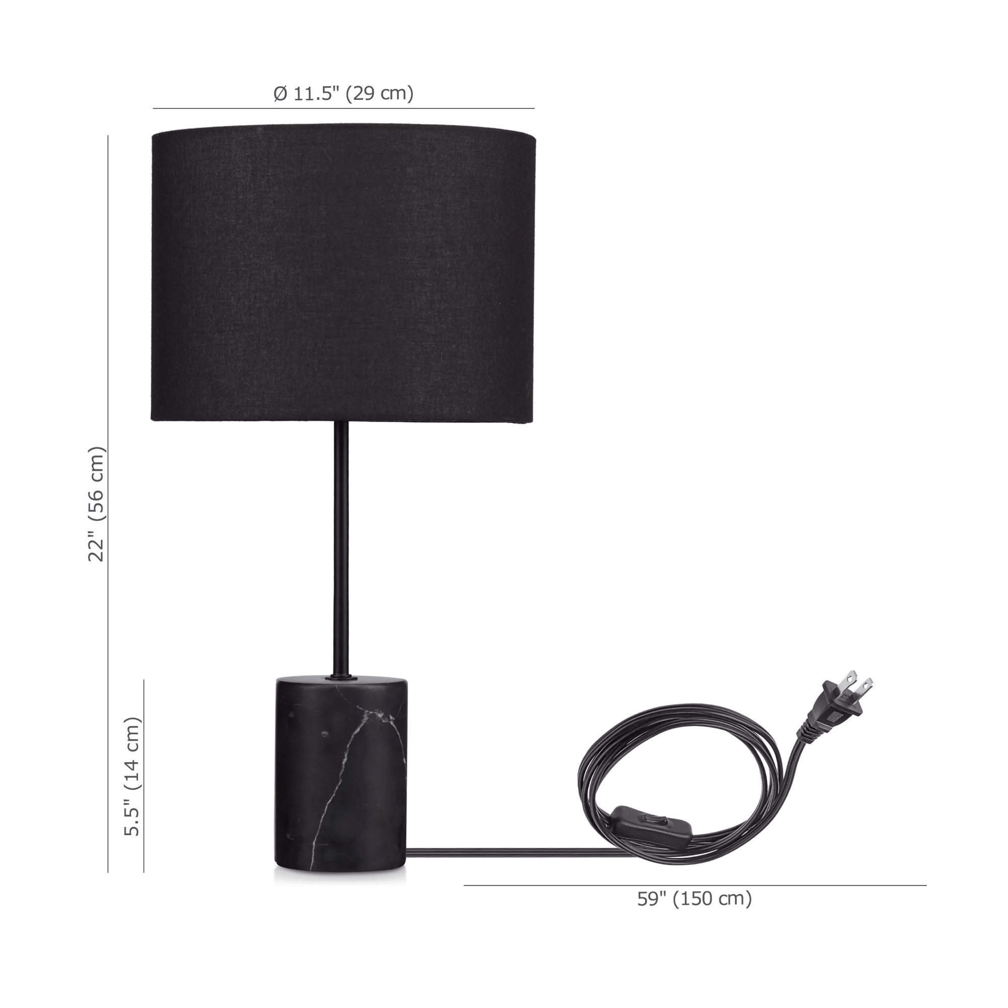 Table Lamp with Marble Base