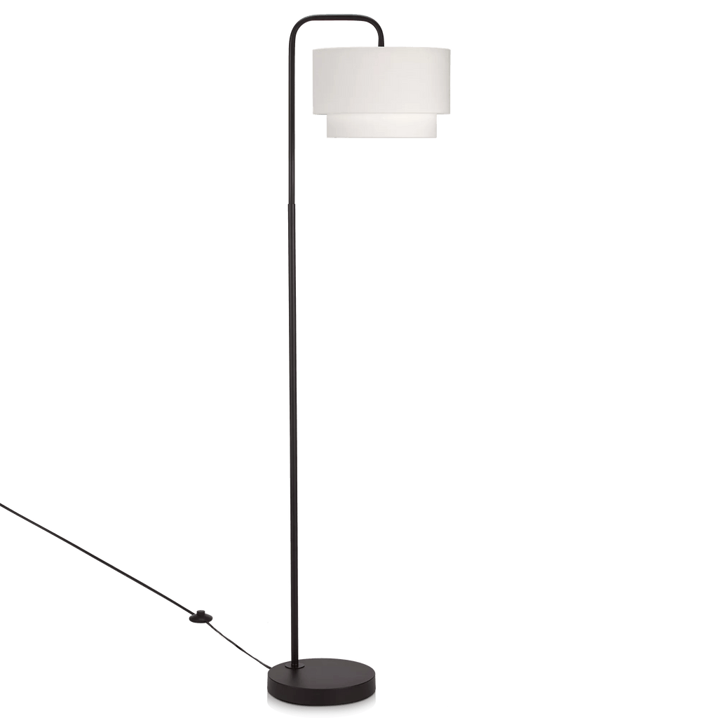 Metal Floor Lamp with White Shade