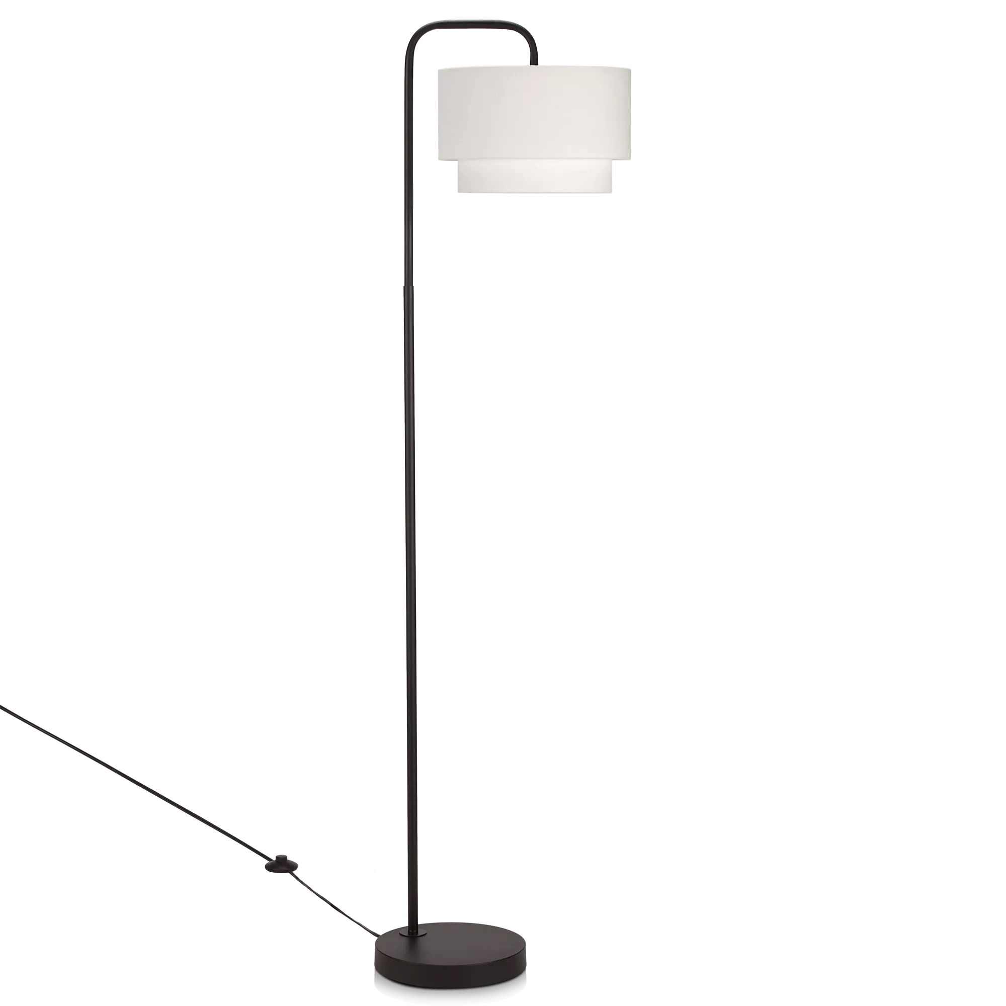 Metal Floor Lamp with White Shade
