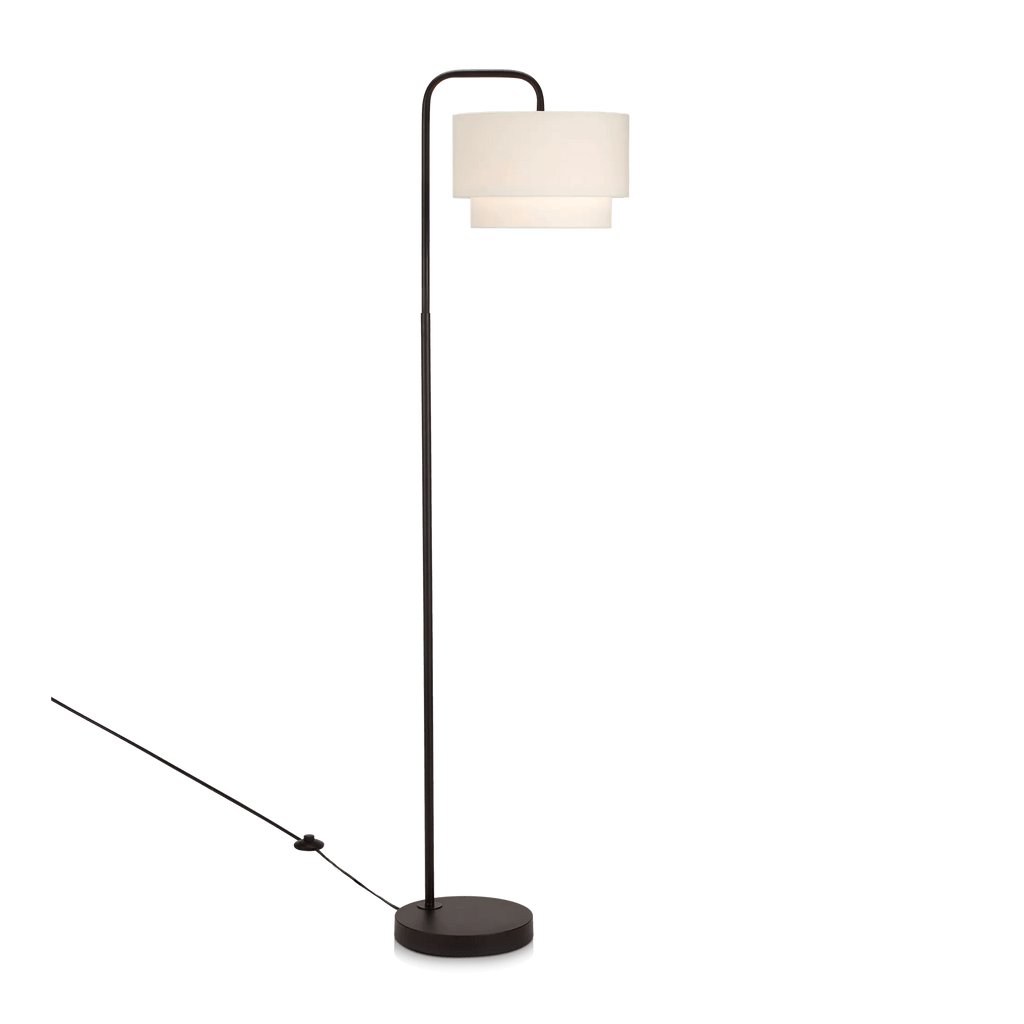 Metal Floor Lamp with White Shade