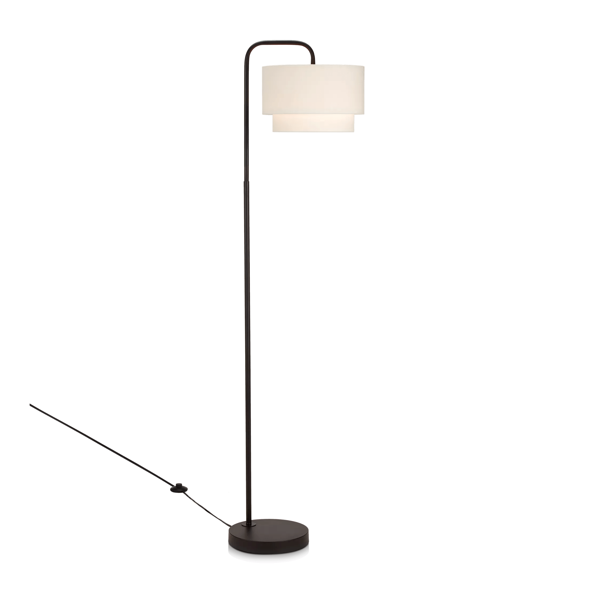 Metal Floor Lamp with White Shade